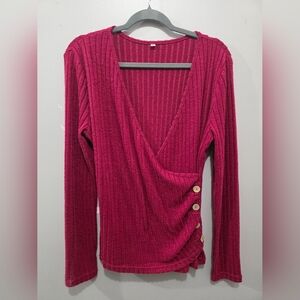 Burgundy/wine Red Ribbed Sweater